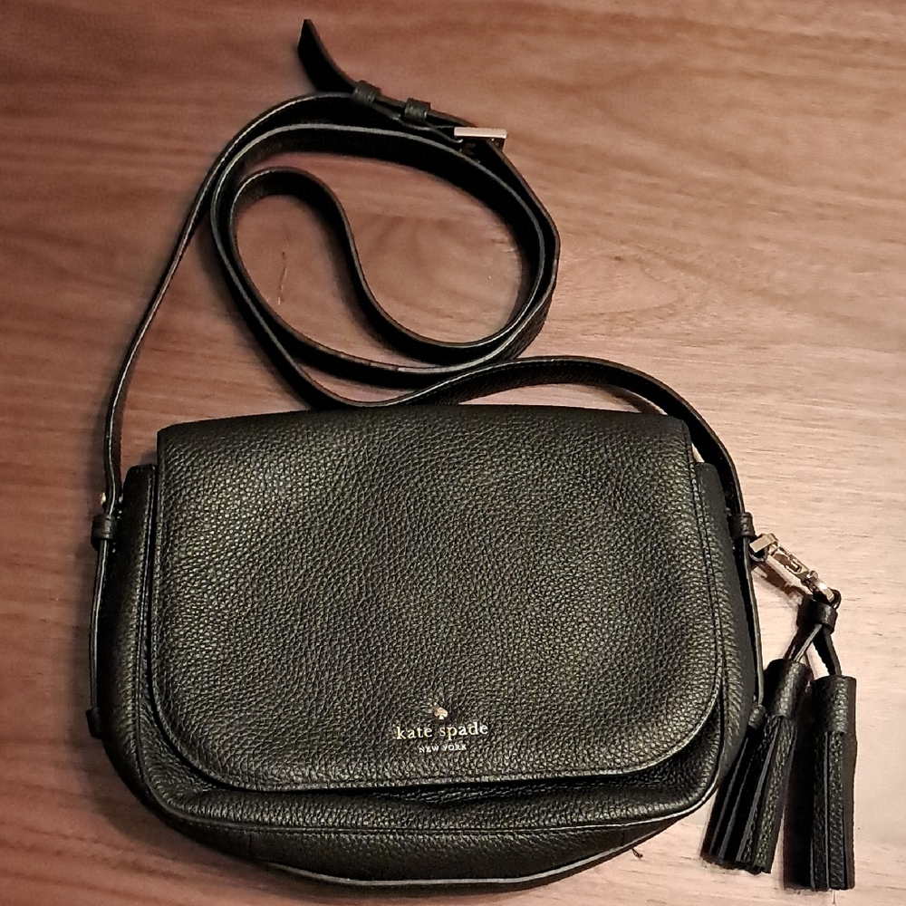 Kate Spade Black Pebbled Leather Crossbody Bag